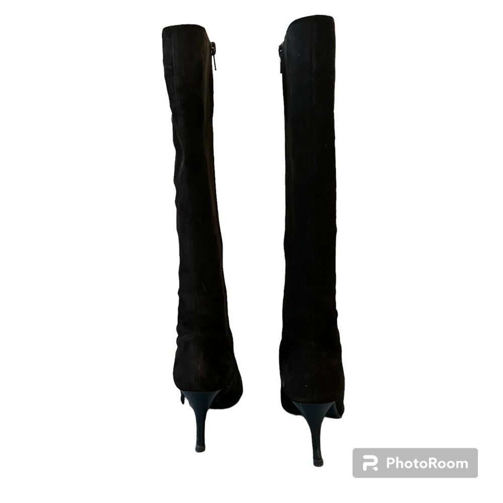 EUC NINE WEST Black Suede Tall Boots Lynol 6.5 M - Picture 10 of 11